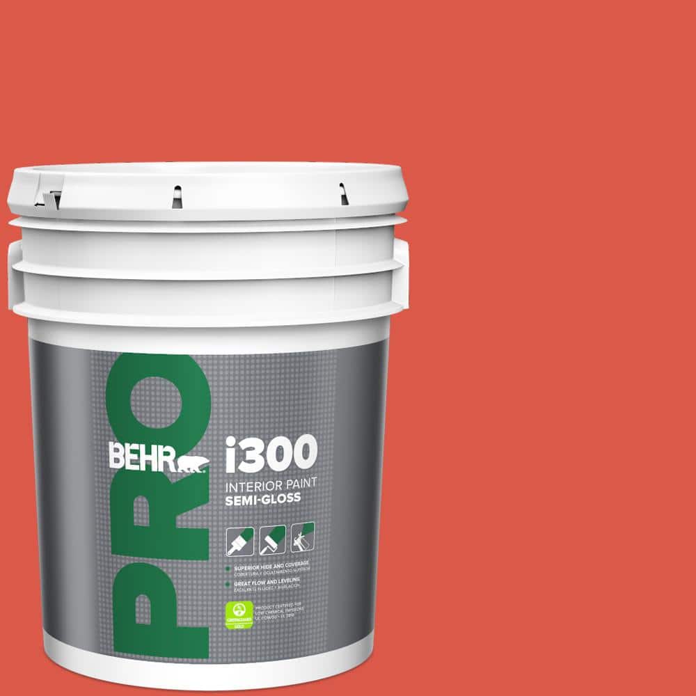 Have a question about BEHR PRO 5 gal. #180B-6 Fiery Red Semi