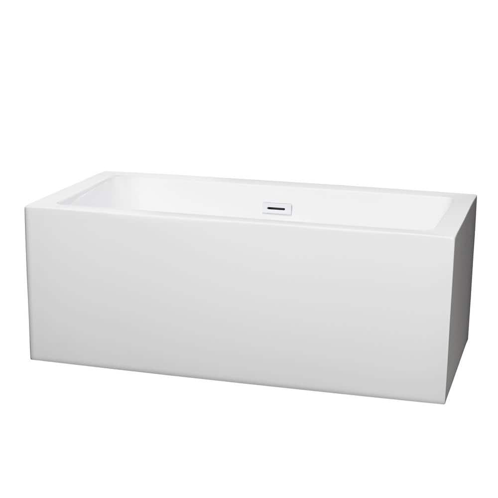 Melody 60'' Shiny White Acrylic Freestanding Bathtub