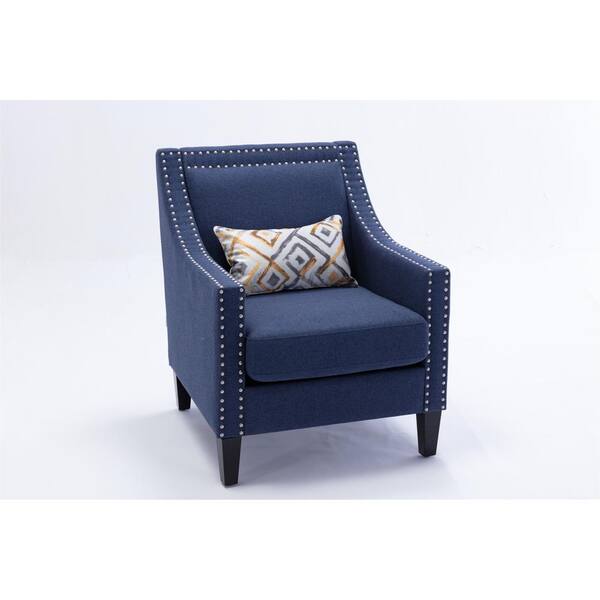 Blue nailhead outlet accent chair