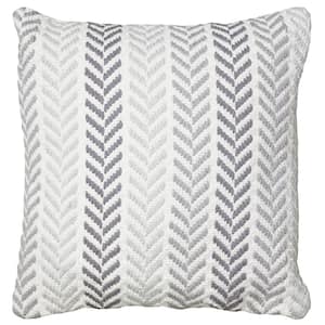 Adina Altair Gray Geometric Hypoallergenic Polyester 18 in. x 18 in. Throw Pillow