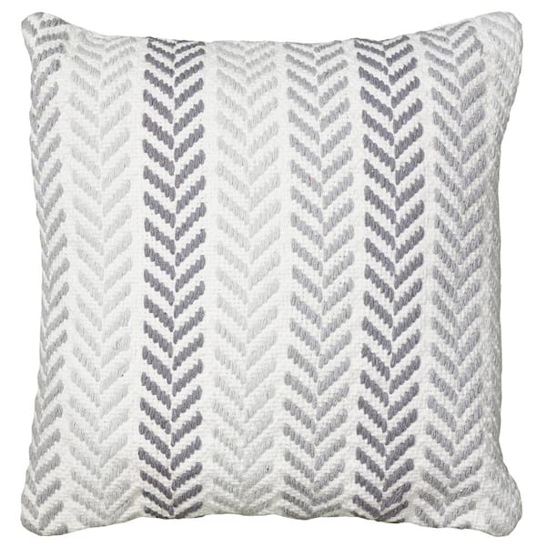 LR Home Adina Altair Gray Geometric Hypoallergenic Polyester 18 in. x 18 in. Throw Pillow