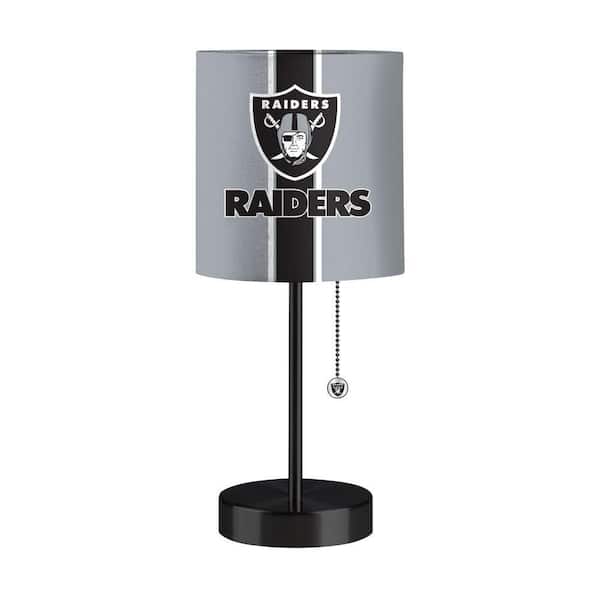 20 in. Black Task And Reading Las Vegas Raiders Black Desk Indoor Lamp with USB port