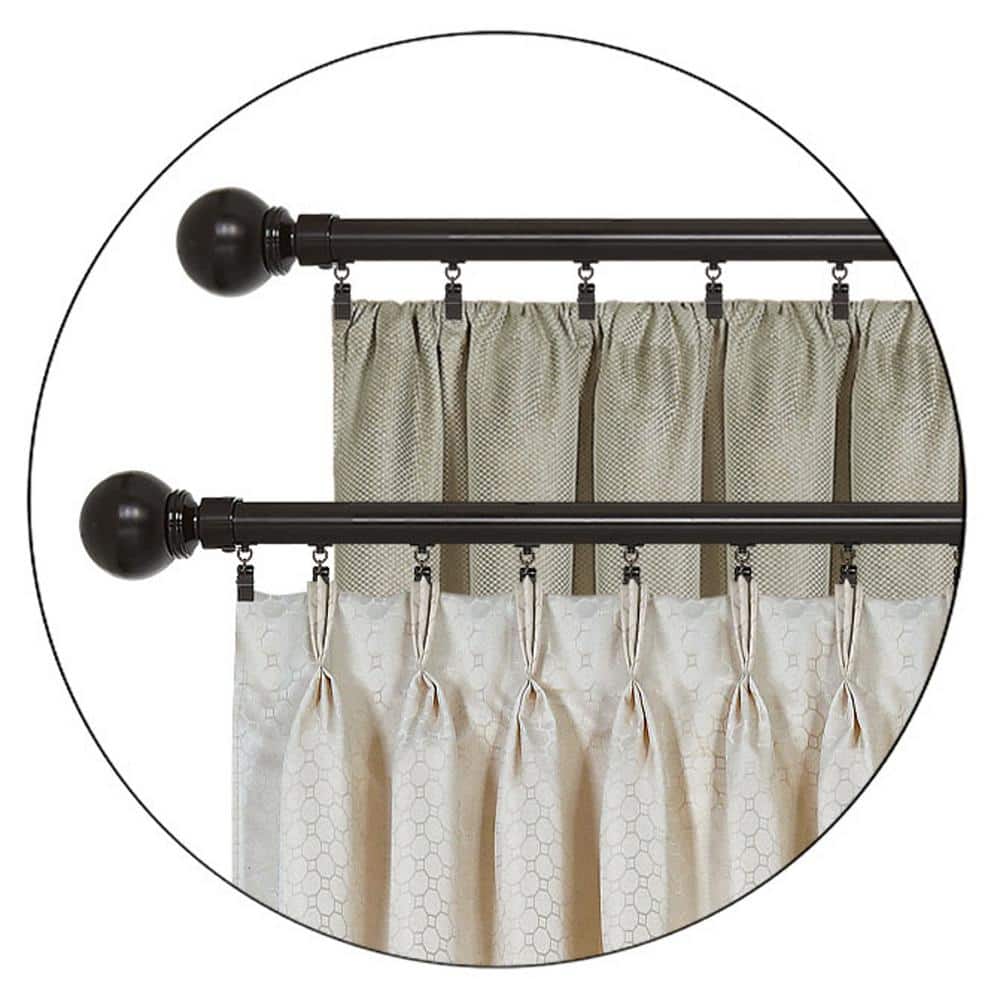 Porter Black Stainless Steel Traverse Curtain Rod