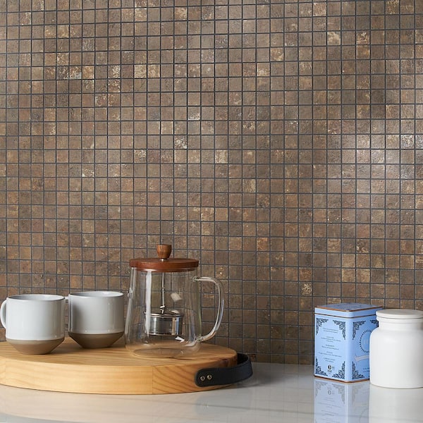 Mantis Copper 11.81 in. x 11.81 in. Matte Porcelain Floor and Wall Mosaic Tile (0.96 sq. ft. /Each)