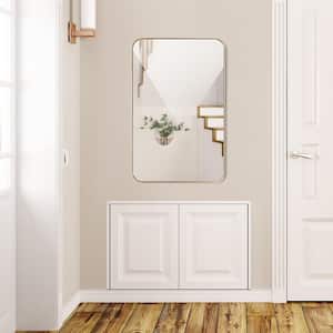 20 in. W x 32 in. H Rectangular Metal Framed Wall-Mounted Bathroom Vanity Mirror in Golden