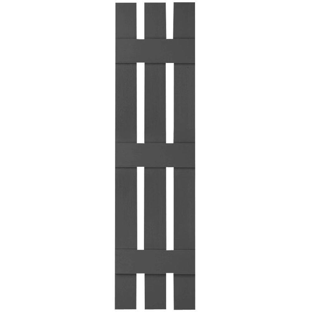 12" x 70" Tuxedo Grey Vinyl Board-n-Batten Shutters