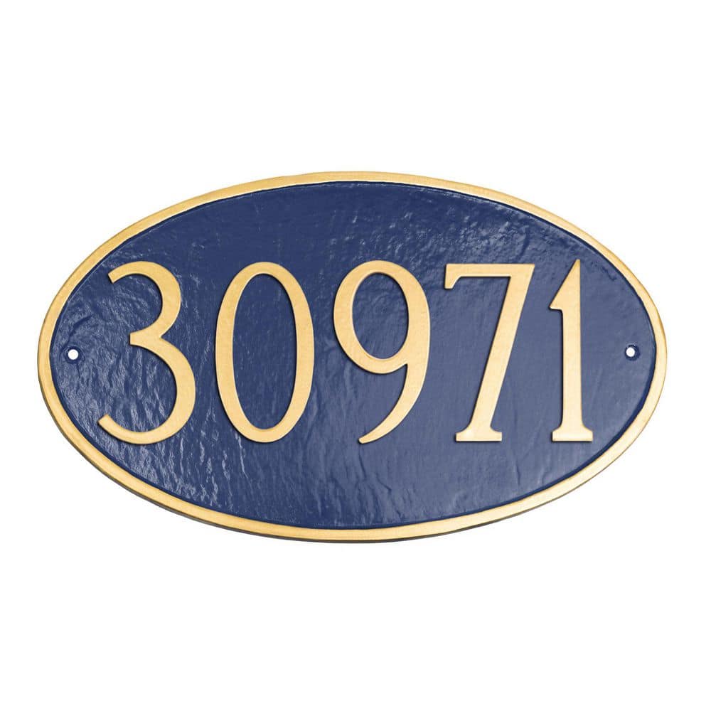 Classic Oval Small Address Sign Plaque - Sea Blue/Gold price history on PriceWatchPro