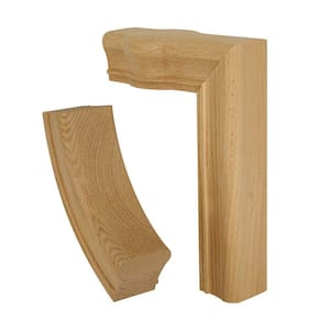 Stair Parts 7289 Unfinished Red Oak Straight 2-Rise Gooseneck with Cap Handrail Fitting