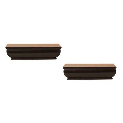 2-Shelf 8 in. L x 4 in. W Profile Espresso Ledge