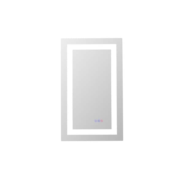 Unbranded Timeless Home 30 in. W x 18 in. H Rectangular LED Frameless Mirror