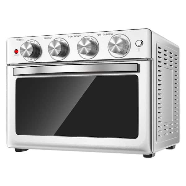 26 Qt. Stainless Steel Air Fryer Oven with Bake, Roast, Pizza, 6 Slice Toast, Easy to Use & Clean, 3 Rack Levels Silver