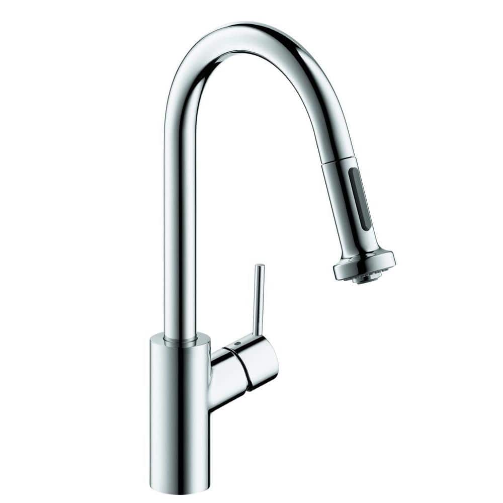 Hansgrohe Talis S² Single-Handle Pull Down Sprayer Kitchen Faucet with QuickClean in Chrome, Grey -  04310001