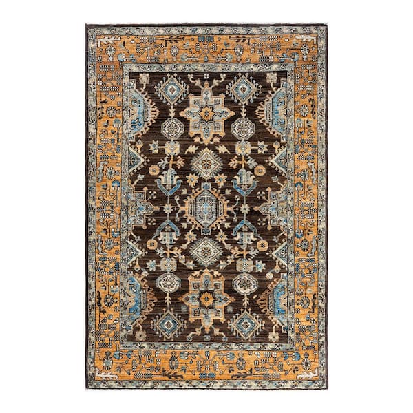 Serapi Brown 4 ft. x 6 ft. Tribal Wool Indoor Area Rug