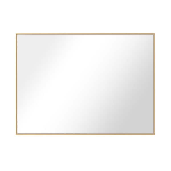 GETLEDEL 30 in. W x 24 in. H Modern Medium Rectangular Aluminum Framed Wall Mounted Bathroom Vanity Mirror in Gold