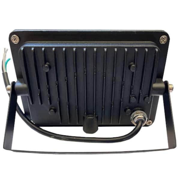 J&H LED 140-Watt Equivalent Integrated Black Outdoor LED Flood