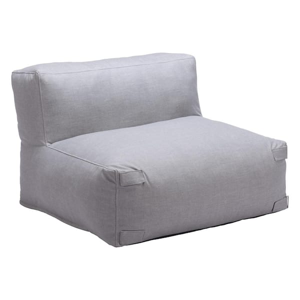 Luanda Gray Composite Outdoor Fabric Sectional Middle Chair with Cushions