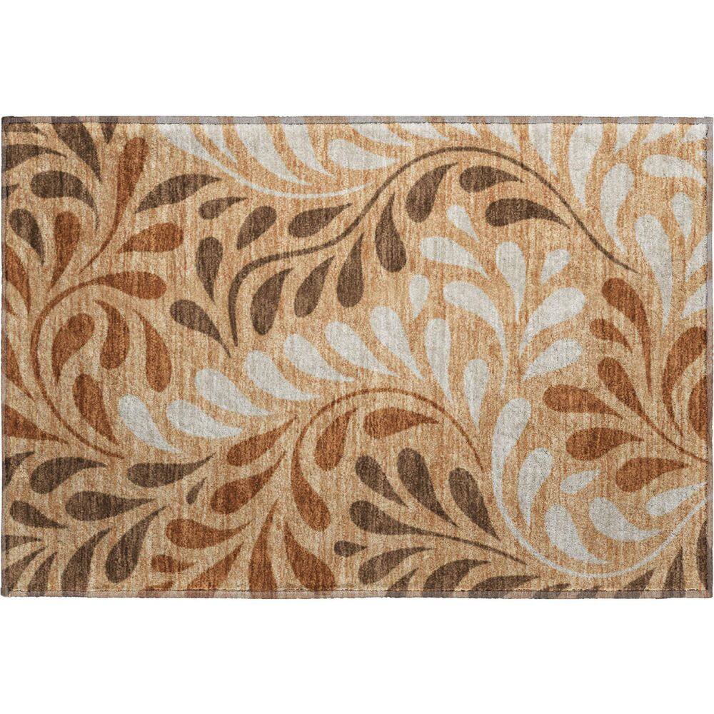 Mayfield Premium Machine Washable Abstract AMF2411 Copper 3 ft. x 4 ft. Area Rug price history on PriceWatchPro