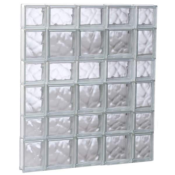 Clearly Secure 34.75 in. x 40.5 in. x 3.125 in. Frameless Wave Pattern Non-Vented Glass Block Window