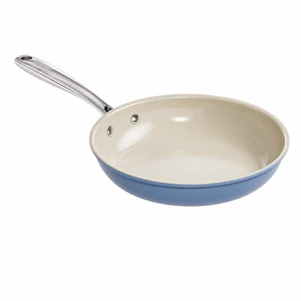 9.5 in. Blue Ceramic Nonstick Saute Pan, Forged Aluminum, PFAS Free, Dishwasher and Oven Safe, All Stovetops