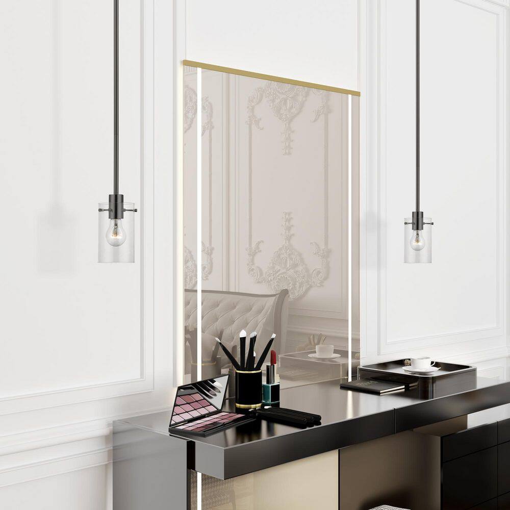 Munich Mini Pendant in Black Chrome with Clear Glass Shade