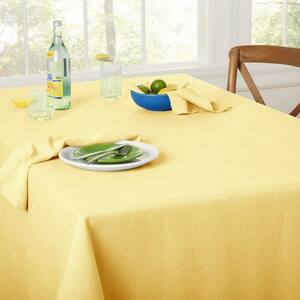 Margarita 60 in. W x 84 in. L Sunflower Yellow Textured Cotton Tablecloth