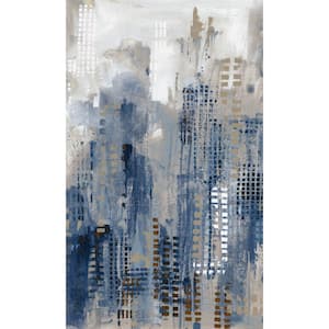 Blue New York Skyline City Scapes Printed Non-Woven Paper Non-Pasted Textured Wallpaper L: 9 ft. 10 in. x W: 167 in.