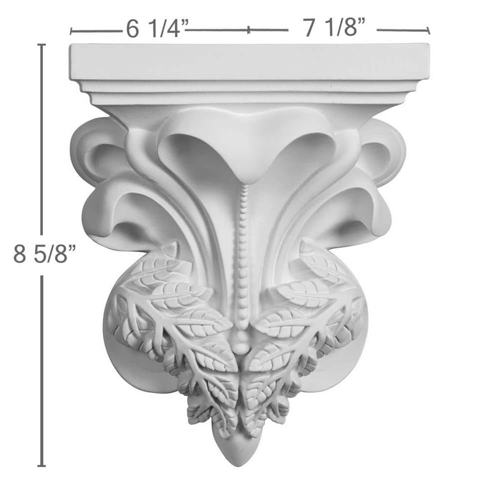 White Urethane Decorative Corbel 8.63" Height