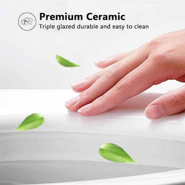 Dual Flush 1.06/1. 59GPF 12 in. Rough-In Elongated Standard 1-Piece Toilet in Glossy White with Comfortable Seat Height