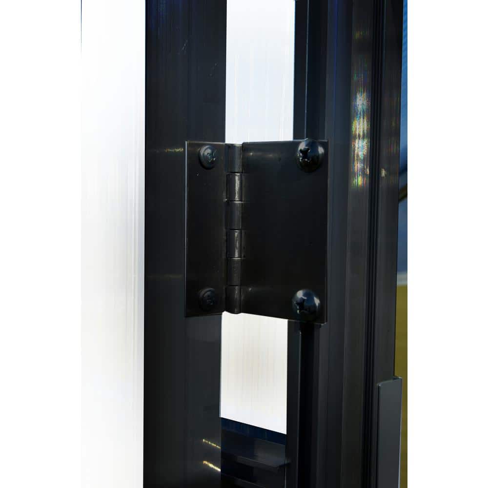 Mont 8 ft. x 16 ft. Black Aluminum Greenhouse with Twin Wall Panels