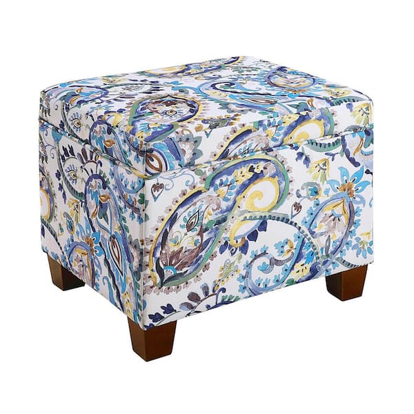 Convenience Concepts Madison Paisley Fabric Storage Ottoman R9-237 ...