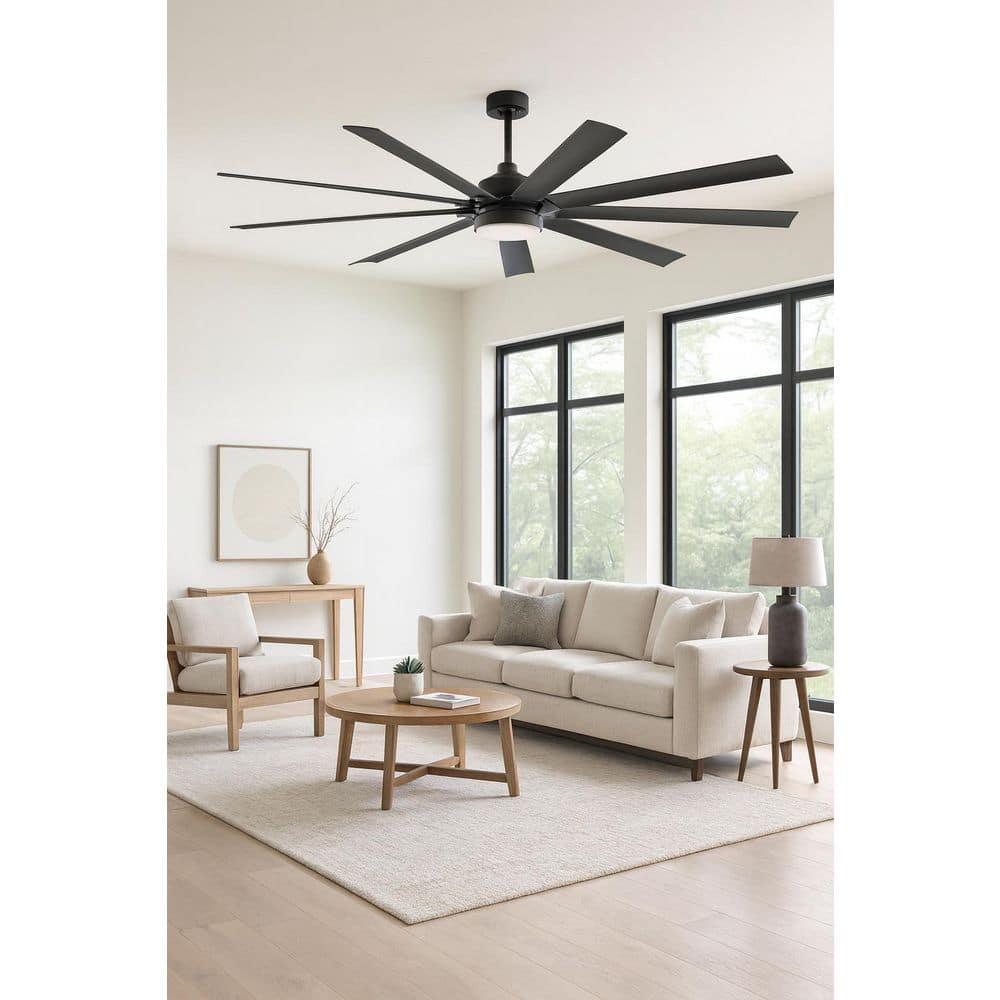 Turbine 80.0 in. Indoor/Outdoor Integrated LED Matte Black Ceiling Fan with Remote Control price history on PriceWatchPro