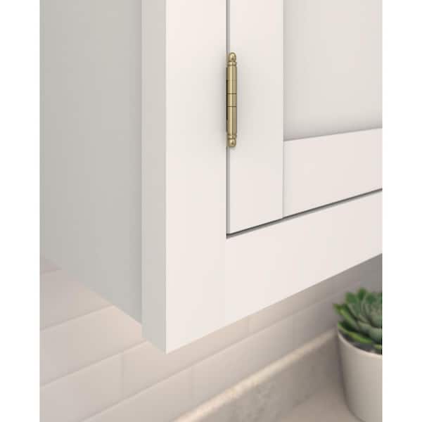 Golden Champagne 3/4 in. (19 mm) Door Thickness Full Inset, Partial Wrap Ball Tip Cabinet Hinge - Single Hinge