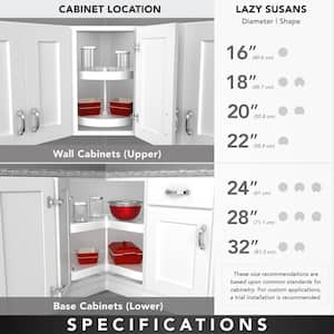 2-Shelf White 28 in. Lazy Susan Full Circle Polymer