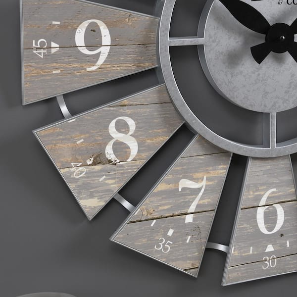 Gray Numeral Farmhouse Windmill Clock