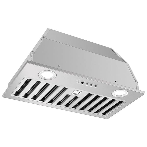 Range Hood Insert 20 Inch 600 CFM Stainless Steel, Ultra-Quiet Built-in Kitchen Exhaust Hood with Dishwasher-Safe Filter