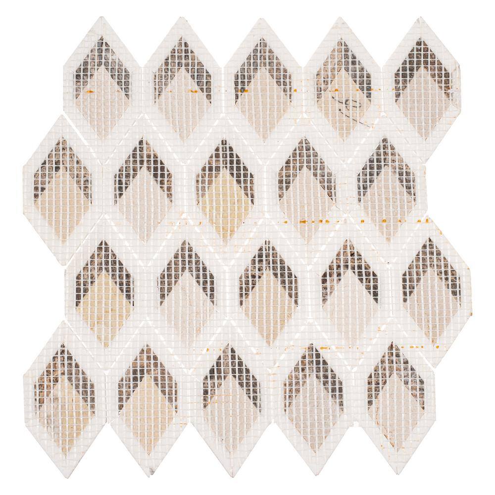 Easton Brown Diamond Patterned Marble Mosaic Tile