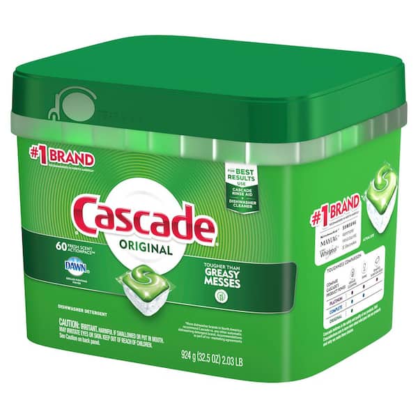 Cascade Original Dishwasher Detergent, Fresh Scent, Original, Actionpacs - 60 pacs, 924 g