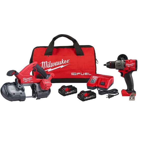 Milwaukee M18 FUEL 18-Volt Lithium-Ion Brushless Cordless Compact Bandsaw Kit with 1/2 in. FUEL Hammer Drill