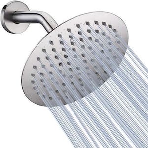 2-Spray Patterns with 1.8 GPM 8 in., Ceiling Mount Rain Fixed Shower Head in ‎Nickel