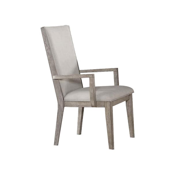 Acme Furniture Rocky Fabric and Gray Oak Fabric Arm Chair (Set of 2)