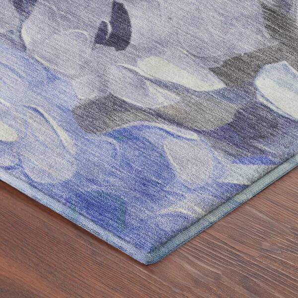 Mayfield Premium Machine Washable Abstract AMF2264 Purple 10 ft. x 14 ft. Area Rug