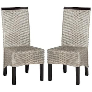 Ilya Wicker Chair in Antique Grey (2-Pack)