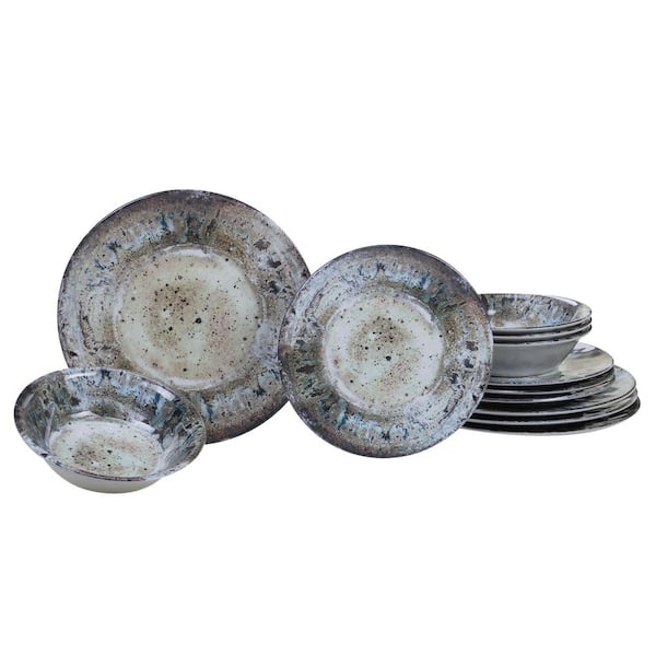 Certified International Radiance 12-Piece Casual Cream Melamine Outdoor Dinnerware Set (Service for 4)