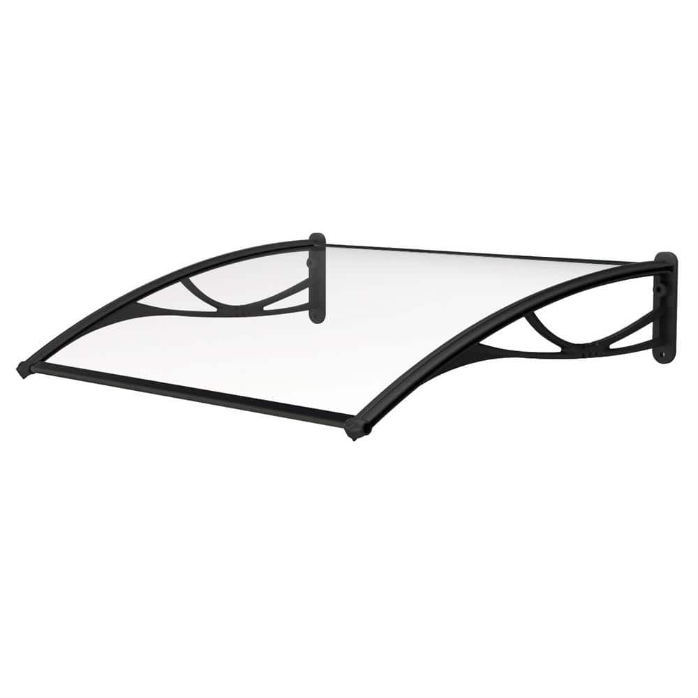 PN Series Solid Polycarbonate Sheet Door Fixed Awning (55 in. W x 31 in. D)