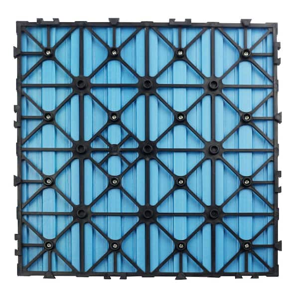 UltraShield Naturale 1 ft. x 1 ft. Quick Deck Outdoor Composite Deck Tile Sample in Caribbean Blue