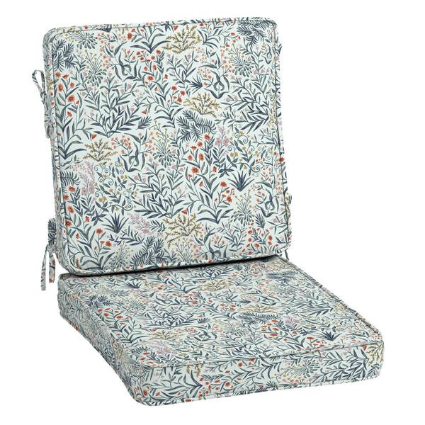 ARDEN SELECTIONS ProFoam 20 in. x 20 in. Outdoor High Back Dining Chair Cushion in Pistachio Botanical