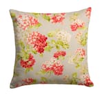 Summer Garden Orange Square Outdoor Throw Pillow