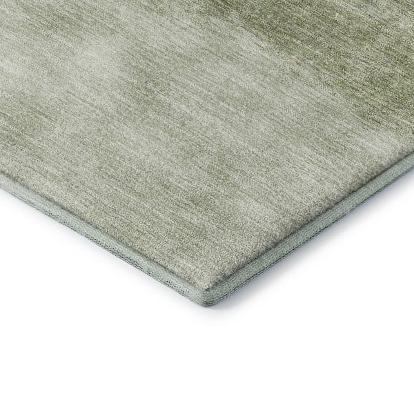 Mayfield Premium Machine Washable Abstract AMF2214 Aloe 8 ft. x 8 ft. Round Rug