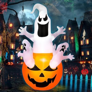 6 ft. LED light Animatronic Ghost Pumpkin Halloween Inflatable