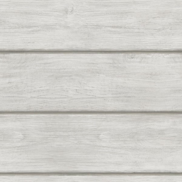 Chesapeake 56.4 sq. ft. Cassidy Light Grey Wood Planks Wallpaper